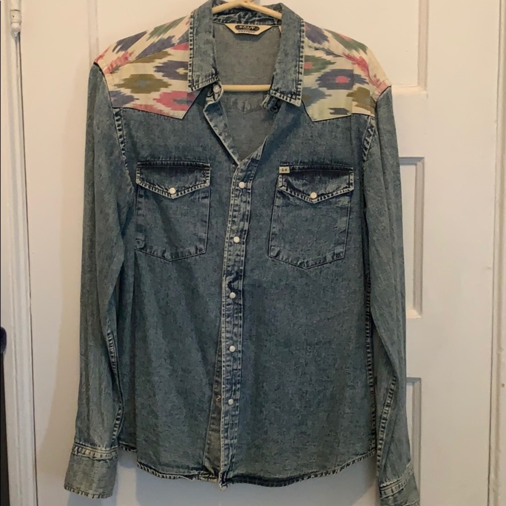 Vintage Western Denim Button Down Shirt
